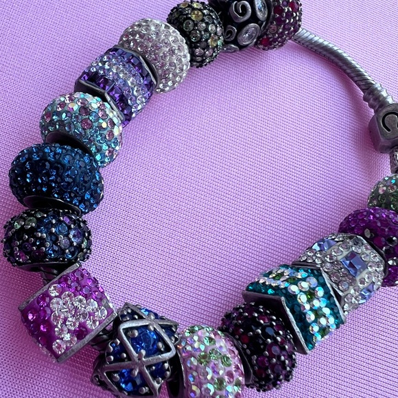 Authentic PANDORA 925 Snake Chain Bracelet with all pandora Authentic charms - Picture 5 of 16